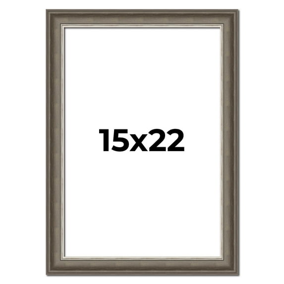 15x22 Frame Brown Solid Wood Picture Frame | 1.75 Inch Moulding Width | Austin Frame Complete with