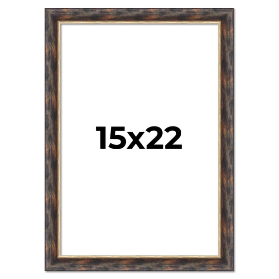 15x22 Frame Gold Real Wood Picture Frame Width 1.5 inches | Interior Frame Depth 0.5 inches |