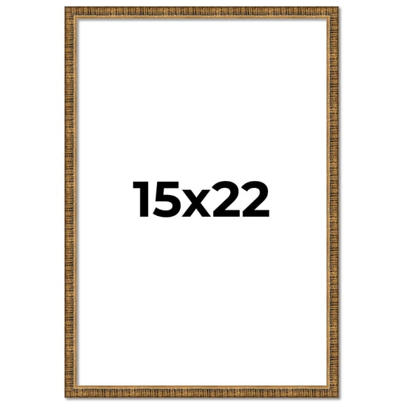 15x22 Frame Gold Solid Wood Picture Frame - Complete Modern Photo Frame Includes UV Acrylic
