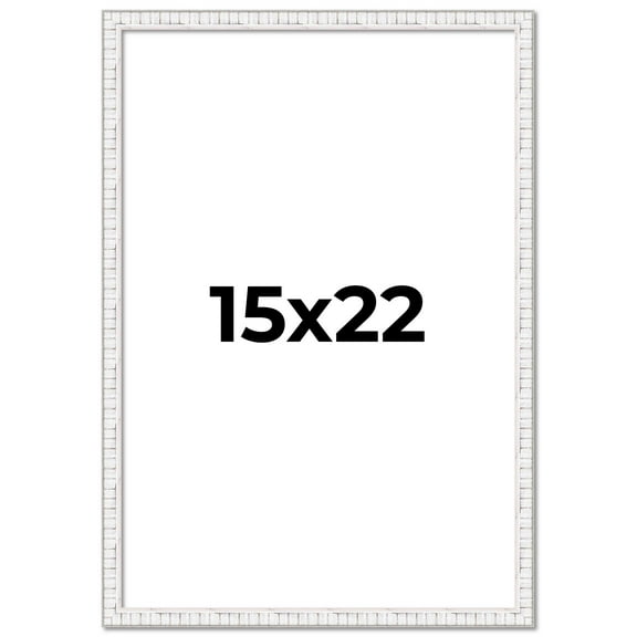 15x22 Frame White Real Wood Picture Frame Width 0.75 inches | Interior Frame Depth 0.5 inches |