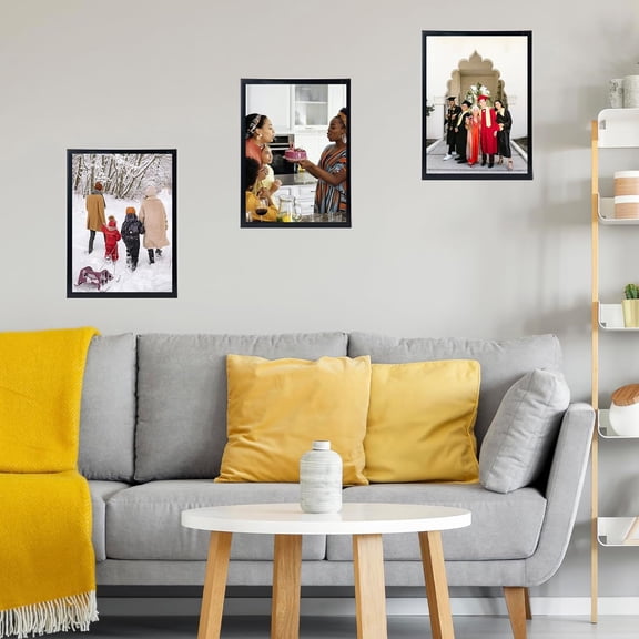 15x22 Picture Frame Set of 6 Black for Wall Hanging, Wall Mounting Horizontally or Vertically, 15 x 22 Wall Gallery Poster Photo Frame with Shatter Resistant Plexiglass, 6 Pack, Black