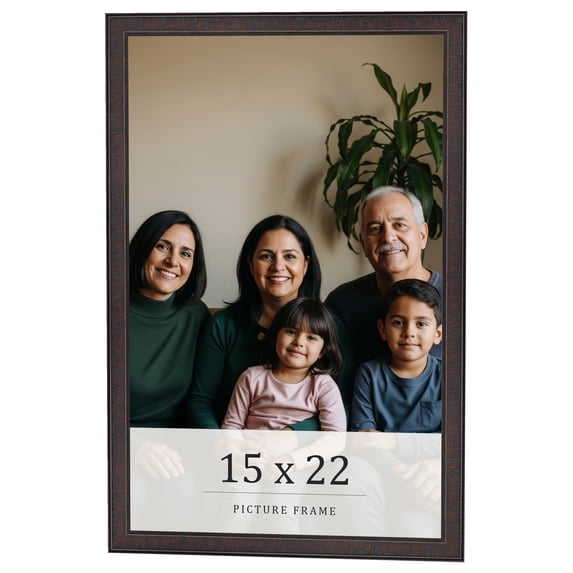 15x22 Rustic Brown Real Wood Picture Frame Width 0.75 inches | Interior Frame Depth 0.5 inches |