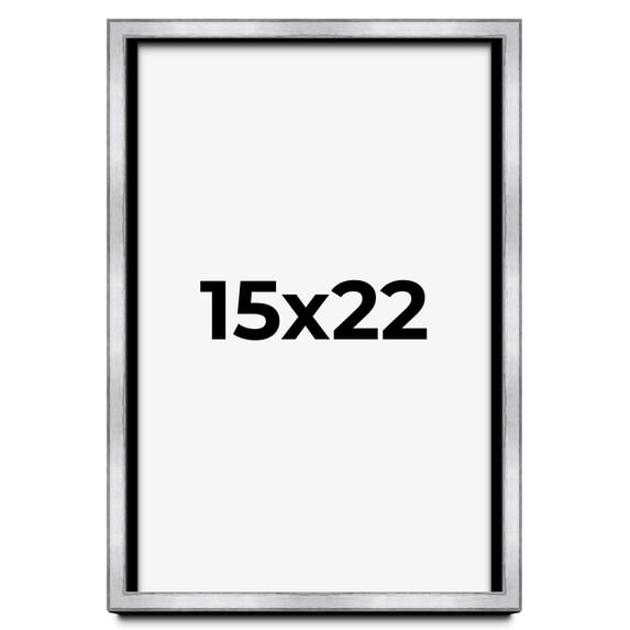 15x22 Shadow Box Frame Silver | 1.375 Inches Deep Real Wood Contemporary Shadowbox Display Frame |