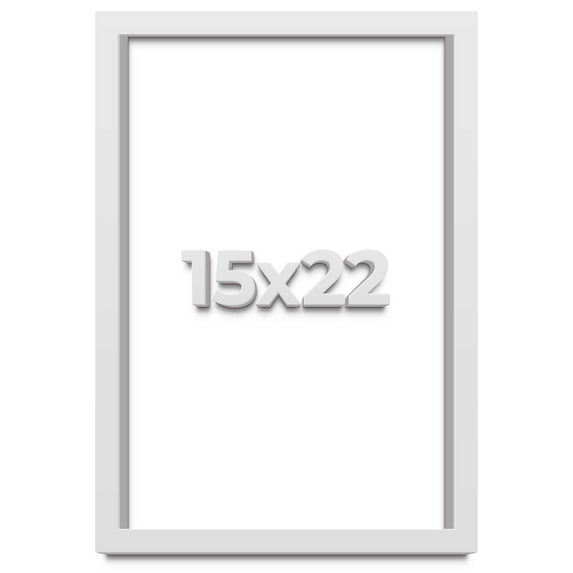 15x22 Shadow Box High Gloss White Display Frame | 1.625 Inches Deep | 1 Inch Moulding Width | Solid