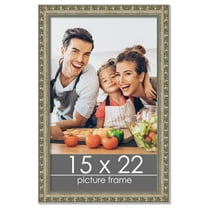 15x22 Silver Wood Picture Frame - UV Acrylic, Foam Board Backing, Hanging Hardware