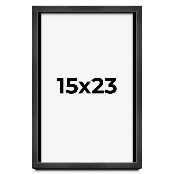 15x23 Frame Black Charcoal Grey Wood Textured Picture Frame | 0.75 Inch Moulding Width | Gunmetal