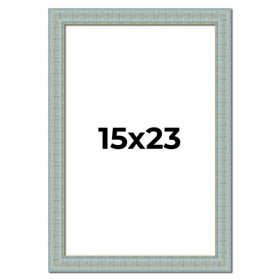 15x23 Frame Blue Teal Distressed Solid Wood Picture Frame | 1.625 Inch Moulding Width | Sonoma Blue