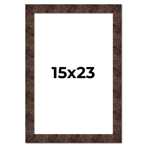 15x23 Frame Brown Burl Real Wood Picture Frame Width 1.625 Inches | Interior Frame Depth 0.5 Inches