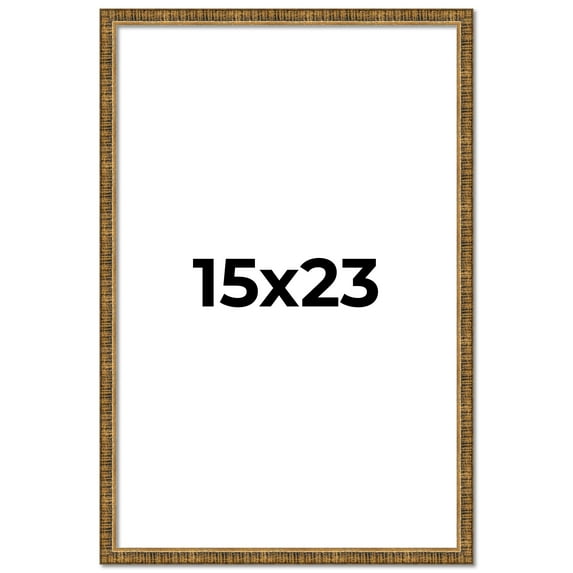 15x23 Frame Gold Kingsley Distressed Solid Wood Picture Frame Width 0.75 Inches | Interior Frame