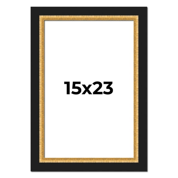 15x23 Frame Gold Real Wood Picture Frame Width 2.25 Inches | Interior Frame Depth 0.5 Inches |