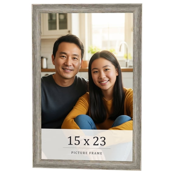 15x23 Frame Grey Solid Wood Picture Frame Width 1 Inches | Interior Frame Depth 0.5 Inches |