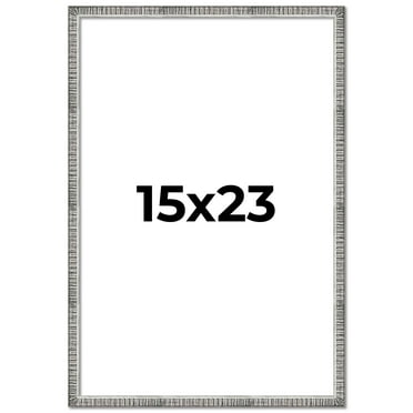 15x23 Frame Silver Grey Distressed Solid Wood Picture Frame | 0.75 Inch Moulding Width | Interior
