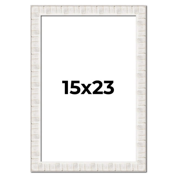 15x23 Frame White Sonoma Rustic Wood Picture Frame | 1.5 Inch Moulding Width | Complete with UV