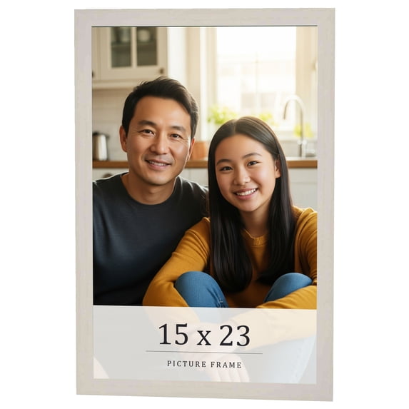 15x23 Frame White Wheat Solid Wood Picture Frame | Moulding Width 0.75 Inches | Interior Depth 0.5