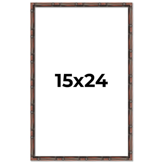 15x24 Frame Brown Bamboo with Dark Coffee/Walnut Finish | Solid Wood Picture Frame Width 0.75