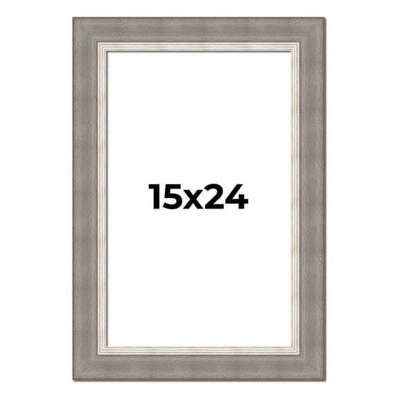 15x24 Frame Grey Real Wood Picture Frame Width 2.75 Inches | Interior Frame Depth 0.5 Inches |