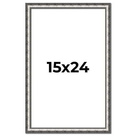 15x24 Frame Silver Real Wood Picture Frame Width 1.125 Inches | Interior Frame Depth 0.5 Inches |