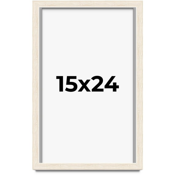 15x24 Shadow Box Frame White | 1.125 Inches Deep Real Wood Rustic Shadowbox Display Frame | UV