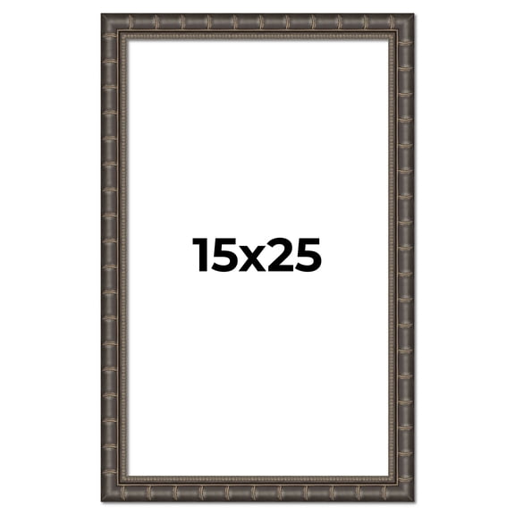15x25 Frame Black Bamboo Solid Wood Picture Frame Width 1.5 Inches | Interior Frame Depth 0.5