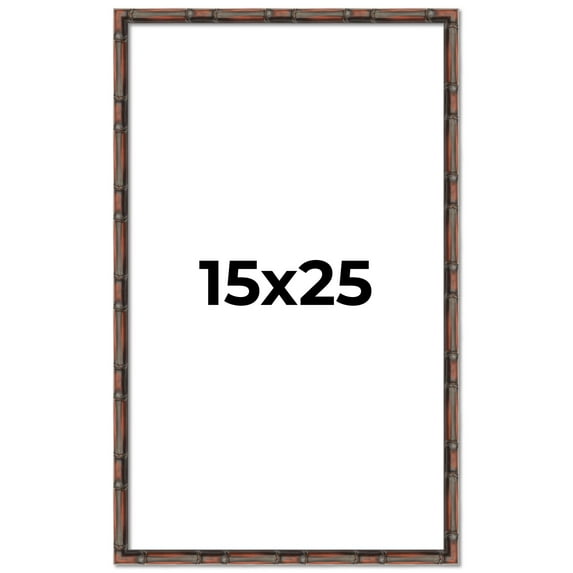 15x25 Frame Brown Bamboo with Dark Coffee/Walnut Finish | Solid Wood Picture Frame Width 0.75