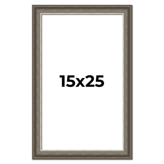 15x25 Frame Brown Solid Wood Picture Frame | 1.75 Inch Moulding Width | Austin Frame Complete with