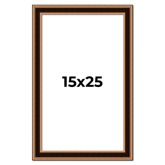 15x25 Frame Gold Brown Plein Air Vintage Solid Wood Picture Frame | 1.75 Inches Moulding Width |