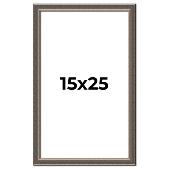 15x25 Frame Silver Real Wood Picture Frame Width 1.25 Inches | Interior Frame Depth 0.5 Inches |