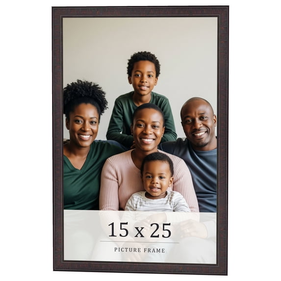 15x25 Rustic Brown Real Wood Picture Frame Width 0.75 inches | Interior Frame Depth 0.5 inches |