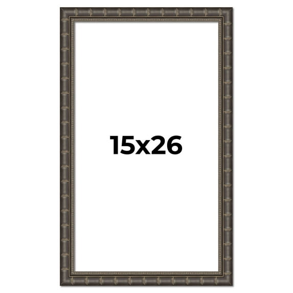 15x26 Frame Black Bamboo Solid Wood Picture Frame Width 1.5 Inches | Interior Frame Depth 0.5