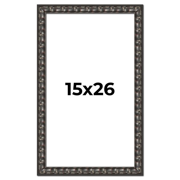15x26 Frame Black-Brown Medieval Solid Wood Picture Frame | 1.5 Inch Moulding Width | Gotham