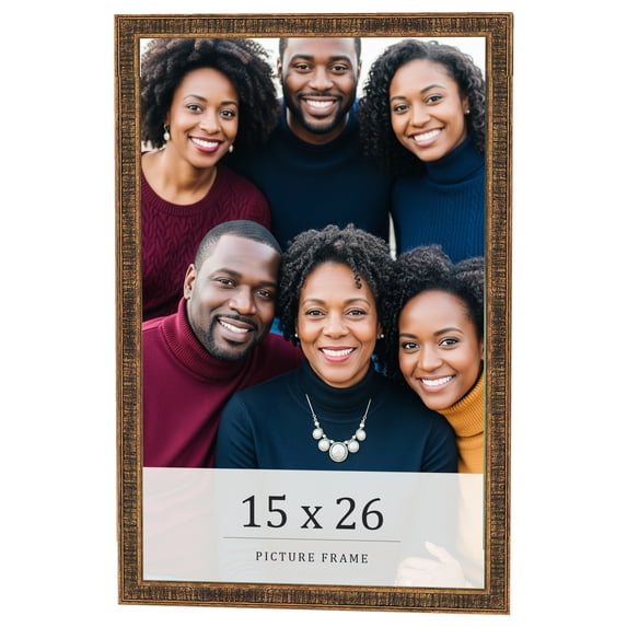 15x26 Frame Gold Kingsley Distressed Solid Wood Picture Frame Width 0.75 Inches | Interior Frame