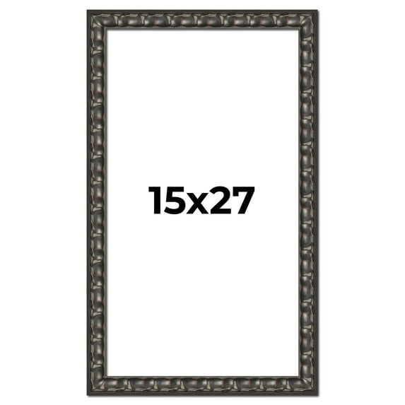 15x27 Frame Black-Brown Medieval Solid Wood Picture Frame | 1.5 Inch Moulding Width | Gotham