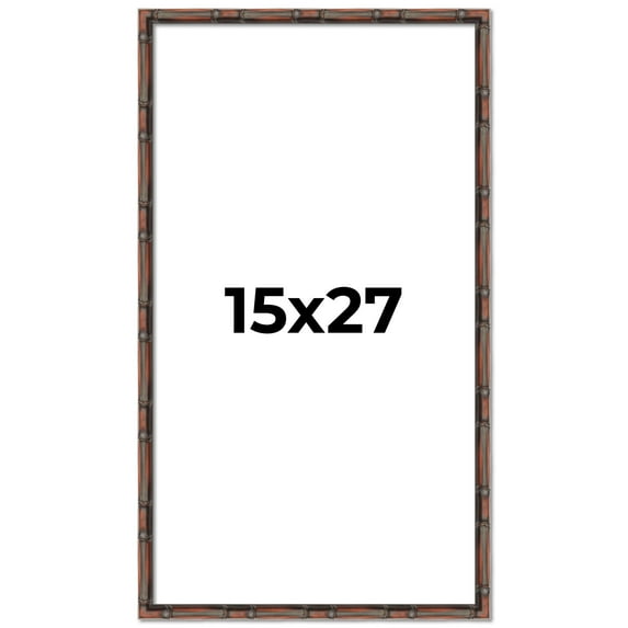 15x27 Frame Brown Bamboo with Dark Coffee/Walnut Finish | Solid Wood Picture Frame Width 0.75