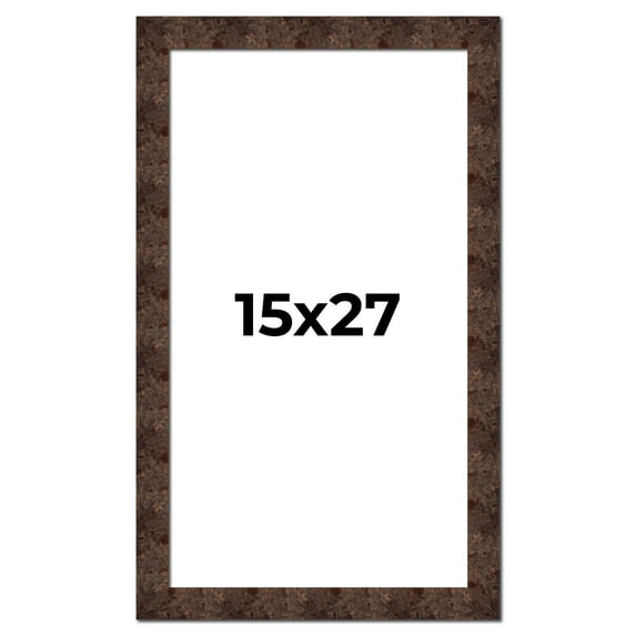 15x27 Frame Brown Burl Real Wood Picture Frame Width 1.625 Inches | Interior Frame Depth 0.5 Inches