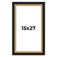 thumbnail image 1 of 15x27 Frame Gold Real Wood Picture Frame Width 2.25 Inches | Interior Frame Depth 0.5 Inches |, 1 of 8