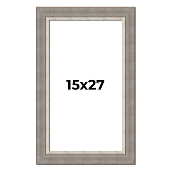 15x27 Frame Grey Real Wood Picture Frame Width 2.75 Inches | Interior Frame Depth 0.5 Inches |