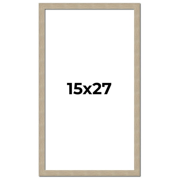 15x27 Frame Grey Solid Wood Picture Frame Width 1 Inches | Interior Frame Depth 0.5 Inches |
