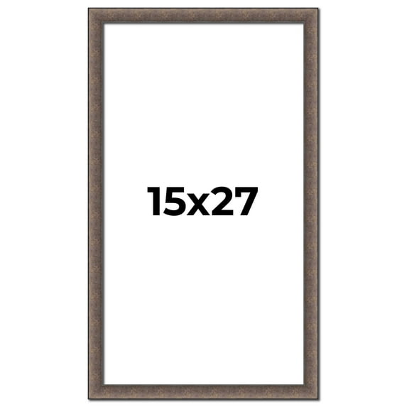 15x27 Frame Silver Real Wood Picture Frame Width 1.25 Inches | Interior Frame Depth 0.5 Inches |