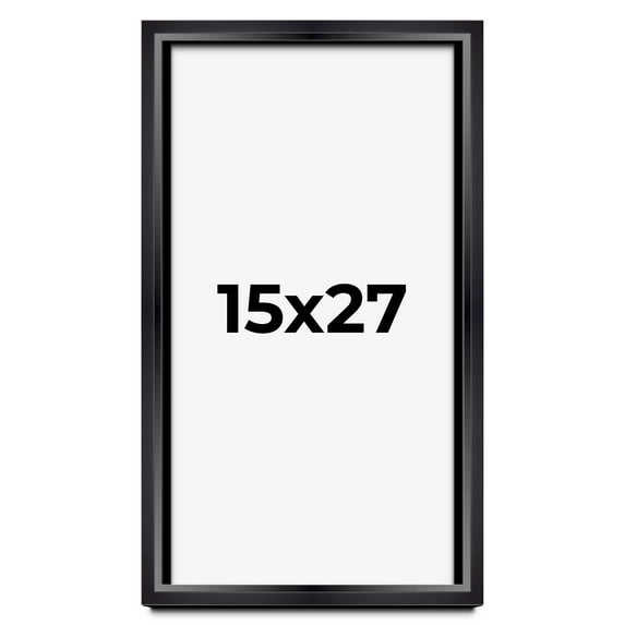 15x27 Shadow Box Frame Black | 1.25 inches Deep Real Wood Contemporary Shadowbox Display Frame | UV