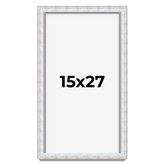 15x27 Shadow Box Frame Silver | 1.625 Inches Deep Real Wood Contemporary Shadowbox Display Frame |