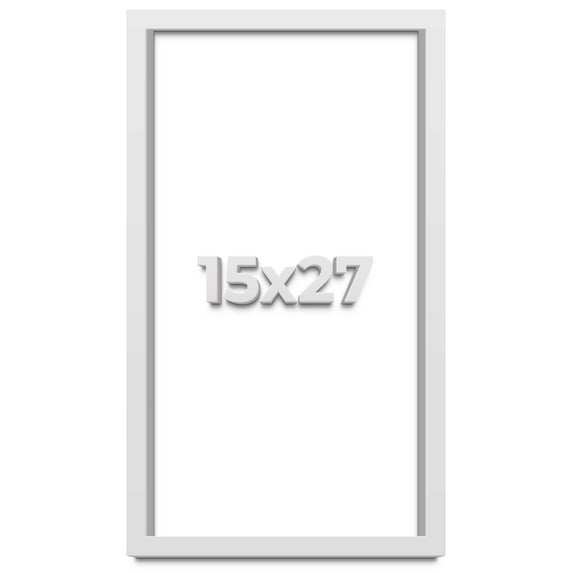 15x27 Shadow Box High Gloss White Display Frame | 1.625 Inches Deep | 1 Inch Moulding Width | Solid