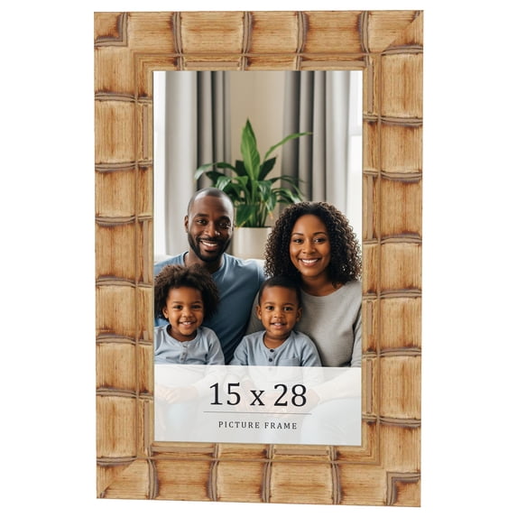 15x28 Frame Beige Real Wood Picture Frame Width 3 inches | Interior Frame Depth 0.5 inches |