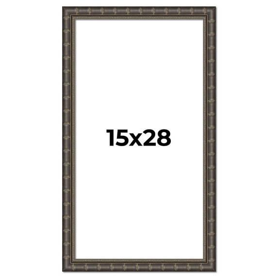 15x28 Frame Black Bamboo Solid Wood Picture Frame Width 1.5 Inches | Interior Frame Depth 0.5