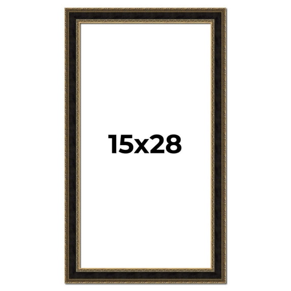 15x28 Frame Gold Antique Vintage Sold Wood Picture Frame | 1.75 Inch Moulding Width | Interior