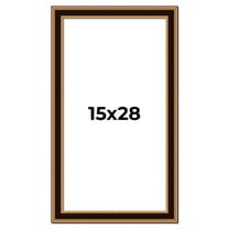 15x28 Frame Gold Brown Plein Air Vintage Solid Wood Picture Frame | 1.75 Inches Moulding Width |