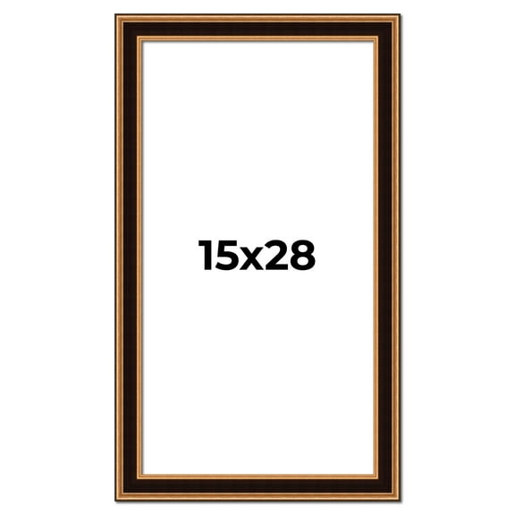 15x28 Frame Gold Brown Plein Air Vintage Solid Wood Picture Frame | 1.75 Inches Moulding Width |