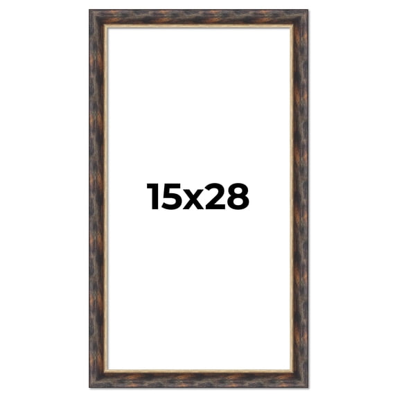 15x28 Frame Gold Real Wood Picture Frame Width 1.5 inches | Interior Frame Depth 0.5 inches |