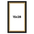 thumbnail image 1 of 15x28 Frame Gold Real Wood Picture Frame Width 2.25 Inches | Interior Frame Depth 0.5 Inches |, 1 of 8