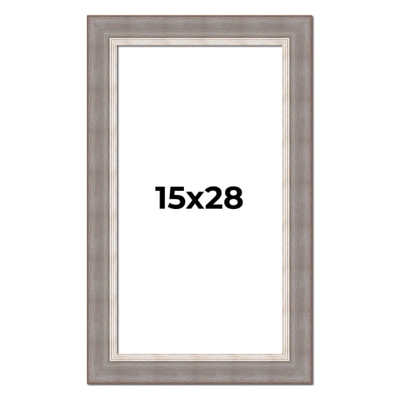 15x28 Frame Grey Real Wood Picture Frame Width 2.75 Inches | Interior Frame Depth 0.5 Inches |