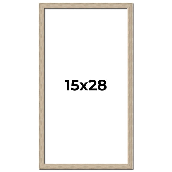 15x28 Frame Grey Solid Wood Picture Frame Width 1 Inches | Interior Frame Depth 0.5 Inches |